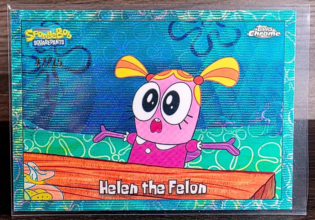 2025 Topps Chrome Spongebob Helen the Felon Wave Refractor #47/75