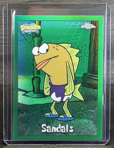 2025 Topps Chrome Spongebob Sandals Kelp Green Refractor