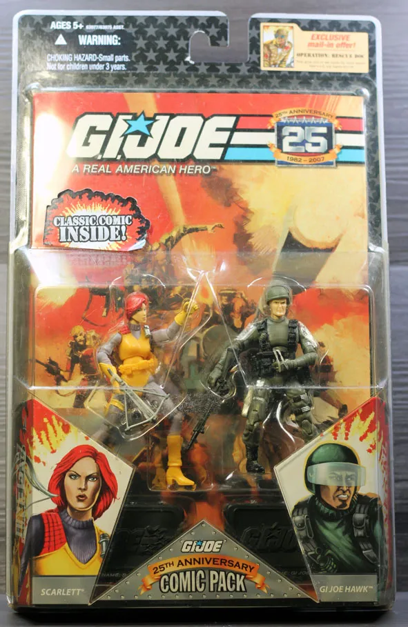 Scarlett & Hawk GI Joe 25th Anniversary Comic Pack MOC