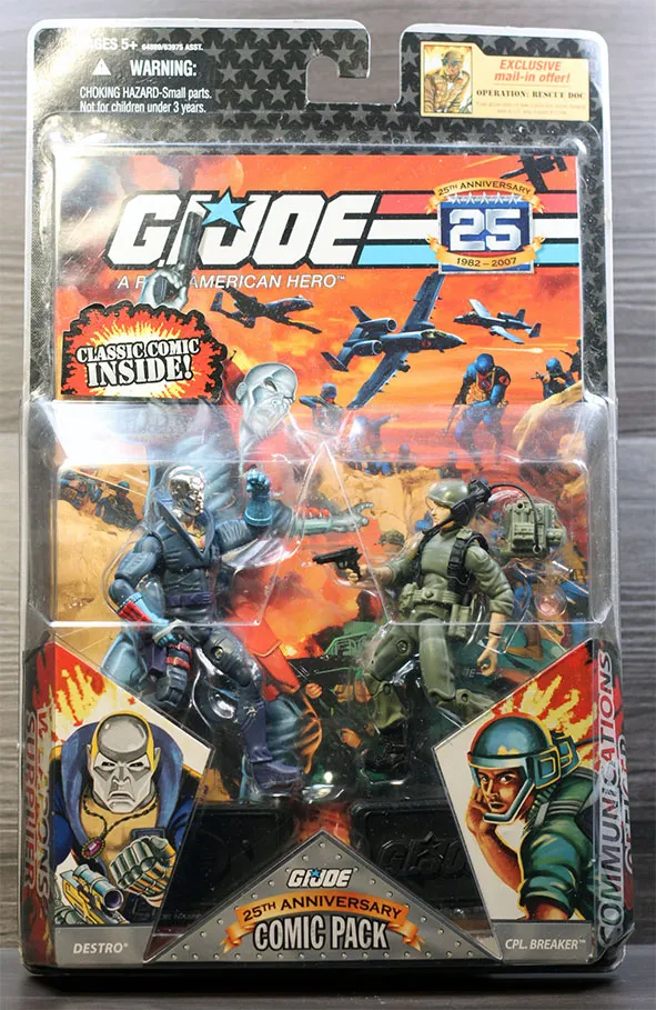 Destro & Breaker GI Joe 25th Anniversary Comic Pack MOC