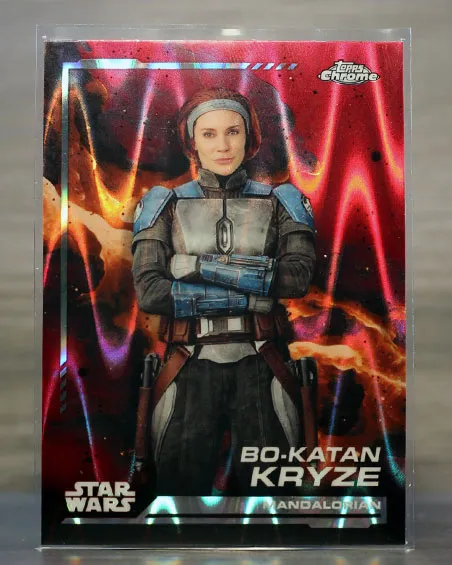 2024 Topps Chrome Bo-Katan Kryze Red Raywave Refractor