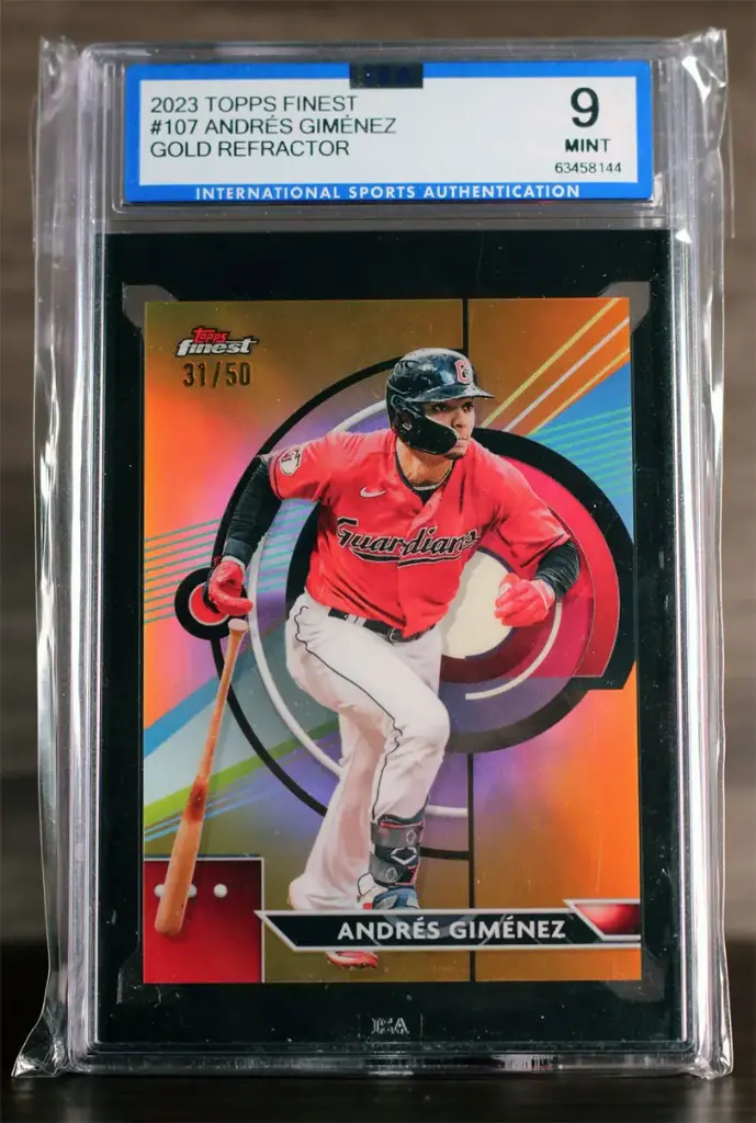 Andres Gimenez 2023 Topps Finest Gold #31/50 ISA 9