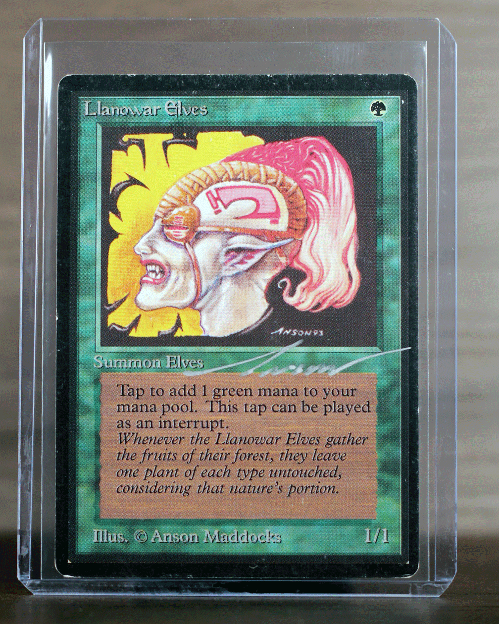 Llanowar Elves Autographed (Beta)