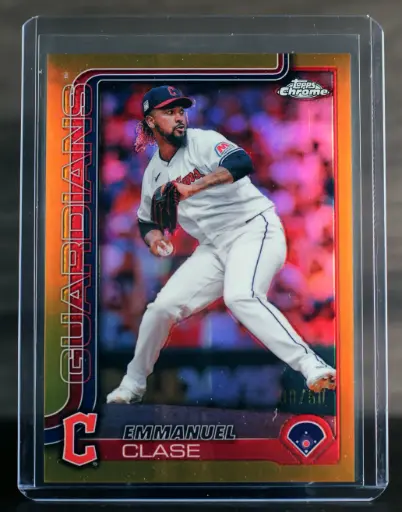 Emmanuel Clase 2025 Topps Chrome Gold #8/50