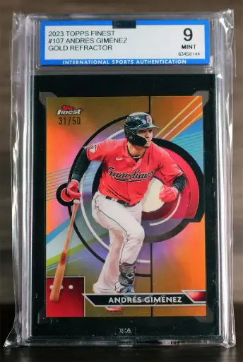 Andres Gimenez 2023 Topps Finest Gold #31/50 ISA 9