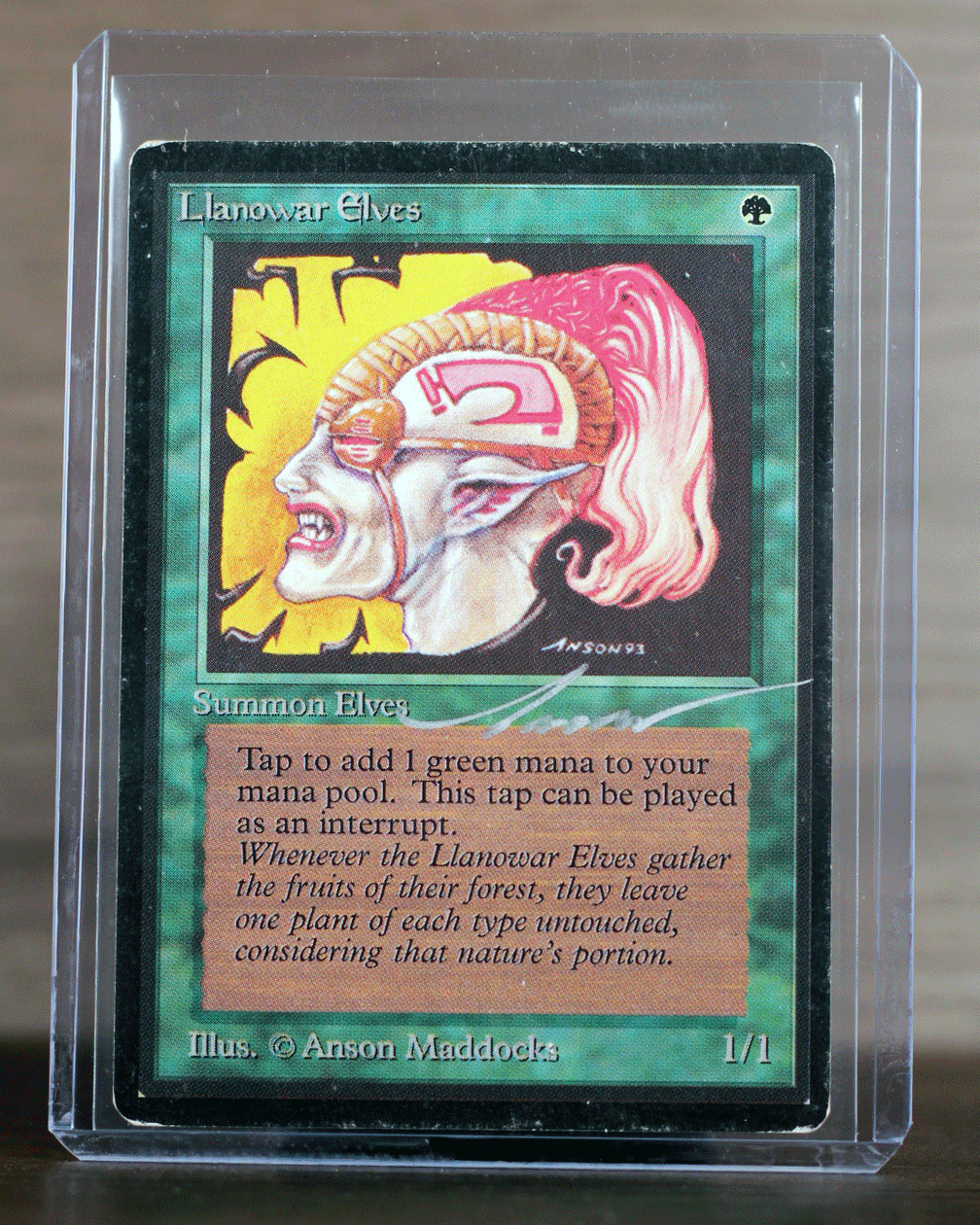 Llanowar Elves Autographed (Beta)